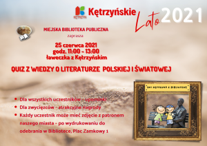 Plakat Quizu wiedzy o literaturze polskiej i światowej