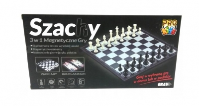 Szachy: 3 w 1 magnetyczne gry szachy, warcaby backgammon