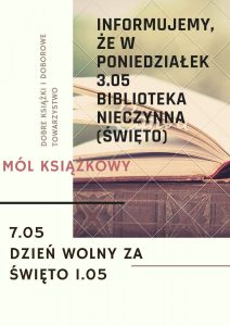 Informacja o dniach wolnych w bibliotece
