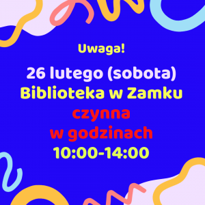 Komunikat - dyżur w sobotę 26.02