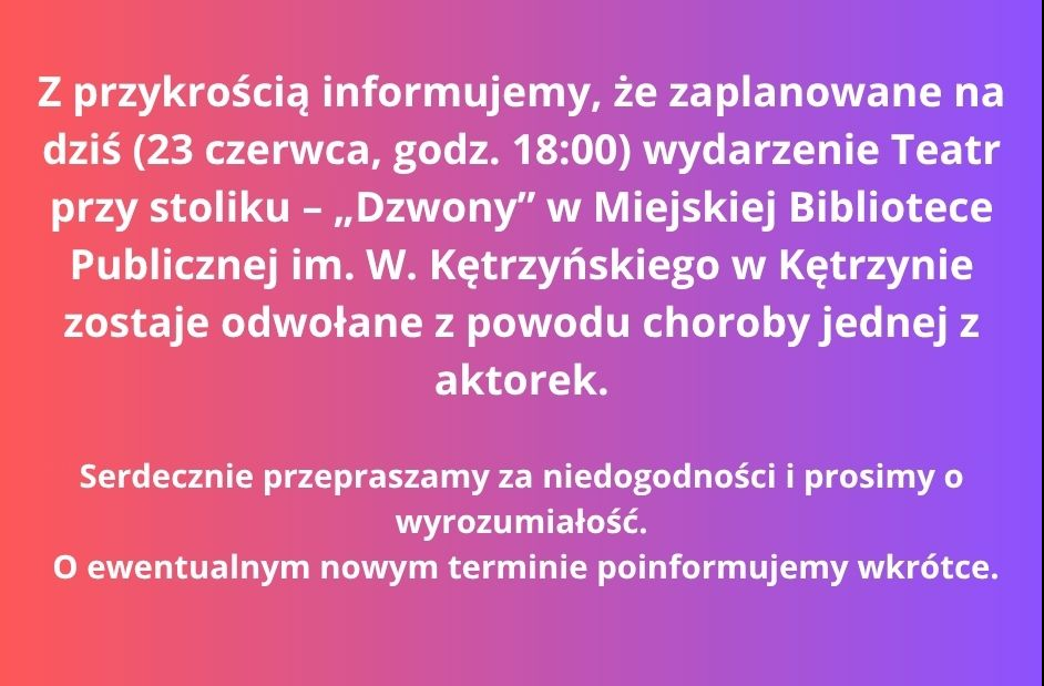 Teatr Przy Stoliku – odwołany