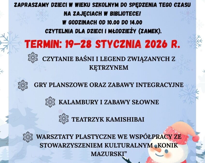 Ferie Zimowe w Bibliotece!